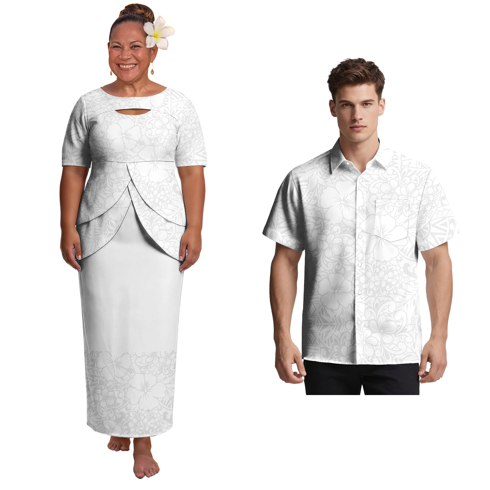 Formal Women'S Wear - Tribal Couple Match Outfit Samoan Women