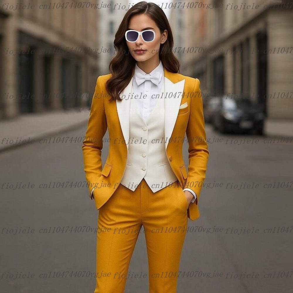 Formal Women'S Wear - Yellow And White Formal Business Women