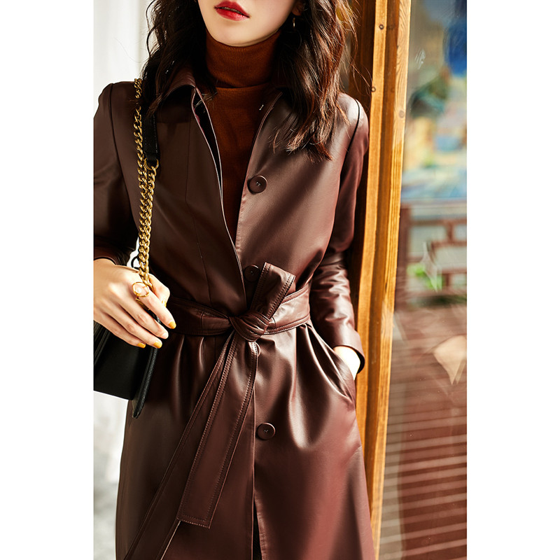 Women's Large Size Leather Coa - Trench Coat Formal 리뷰 및 가격