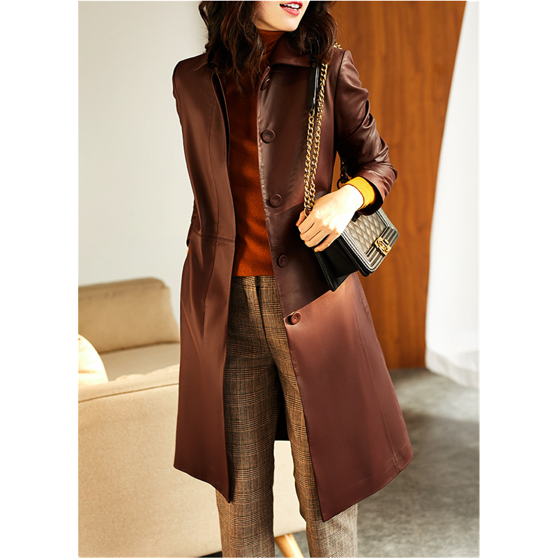 Women's Large Size Leather Coa - Trench Coat Formal 리뷰 및 가격