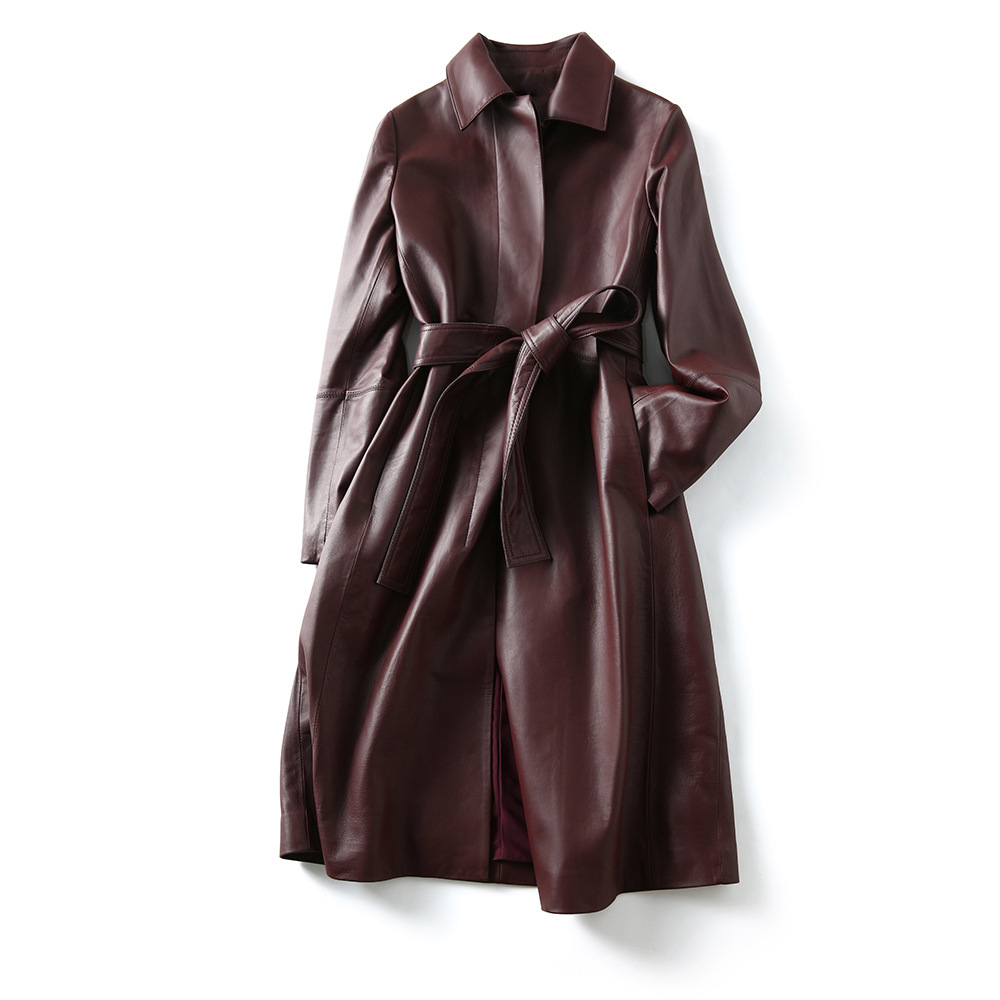 Women's Large Size Leather Coa - Trench Coat Formal 리뷰 및 가격