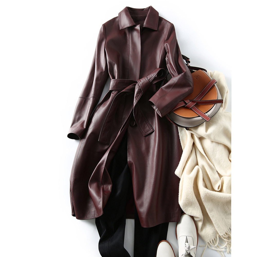 Women's Large Size Leather Coa - Trench Coat Formal 리뷰 및 가격