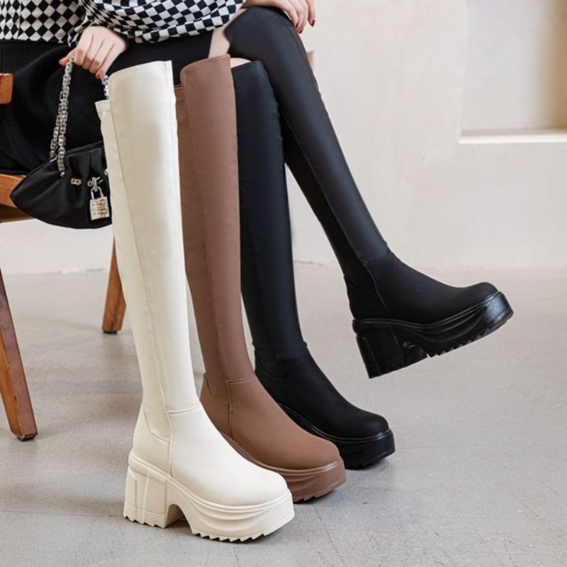 Womens Knee High Thick Sole Wi - Formal Women'S Wear 리뷰 및 가격