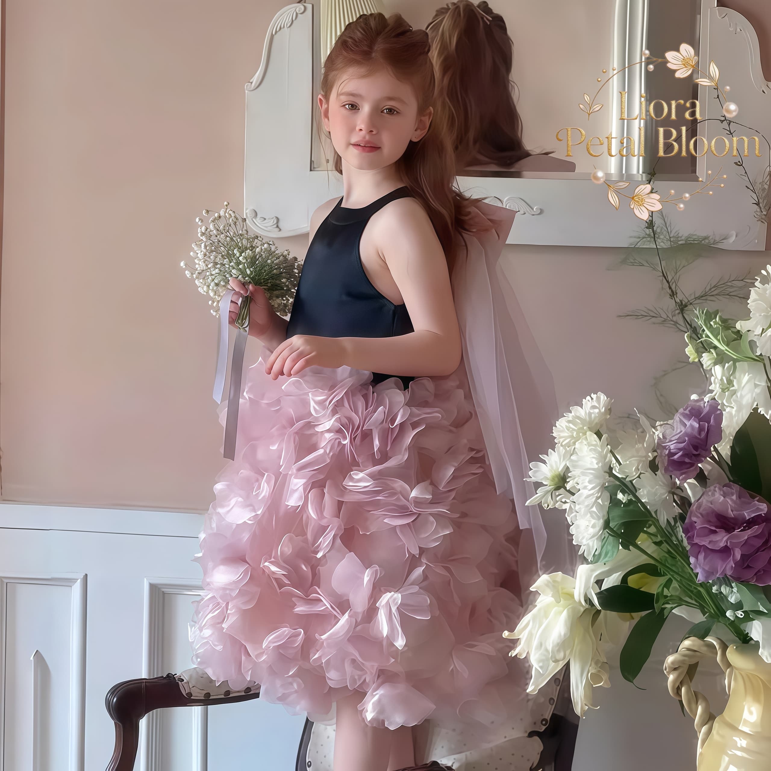 Girls' Black Floral Tulle Dres - Formal Women'S Wear 리뷰 및 가격