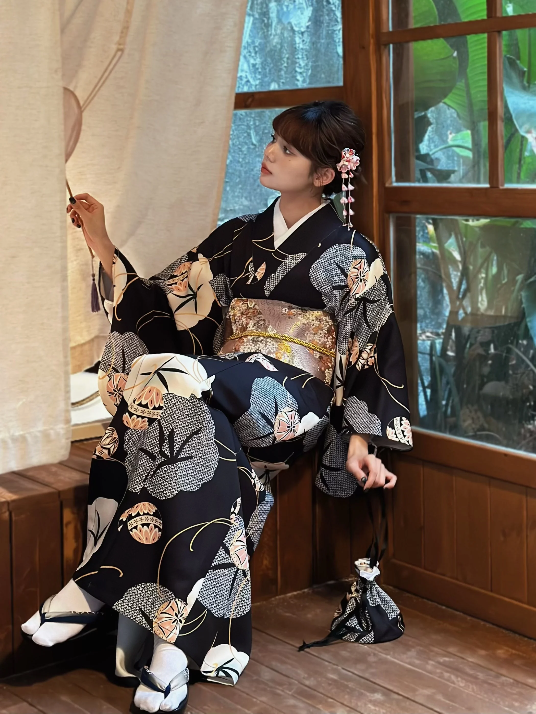 Women Japanese Kimono Black Co - Japanese Women Formal Wear 리뷰 및 가격