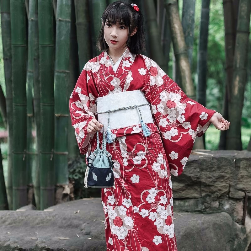 Red Japanese Yukata Kimono Fem - Japanese Women Formal Wear 리뷰 및 가격