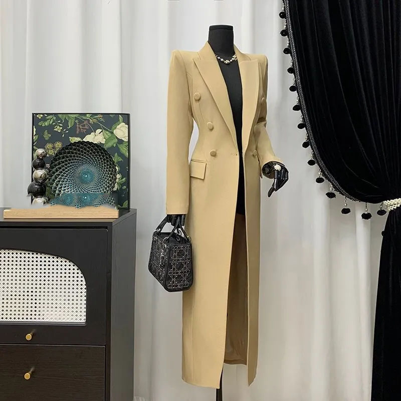 Spring Autumn Lapel Khaki Wome - Trench Coat Formal 리뷰 및 가격