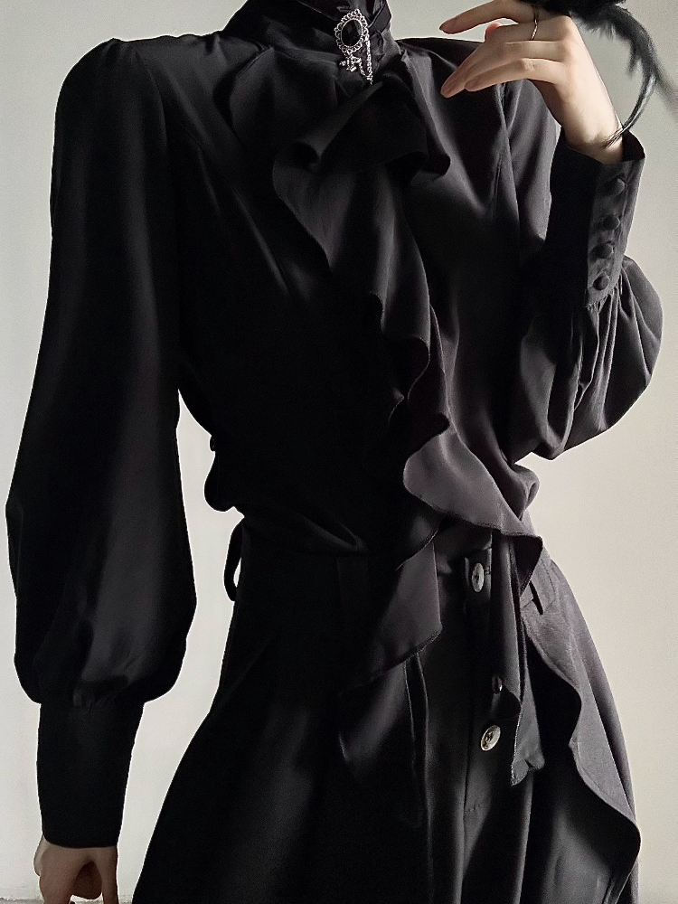 Vintage Gothic Black Bottoming - Japanese Women Formal Wear 리뷰 및 가격