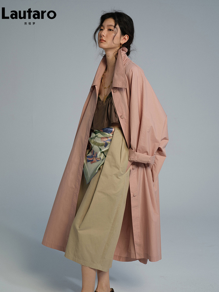 Lautaro Spring Autumn Long Ove - Trench Coat Formal 리뷰 및 가격