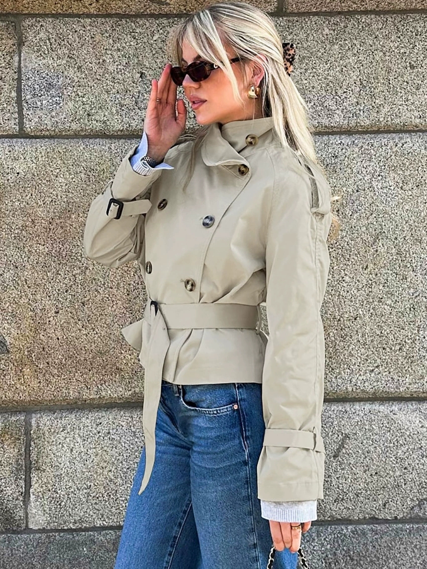Spring Autumn With Belt Trench - Trench Coat Formal 리뷰 및 가격