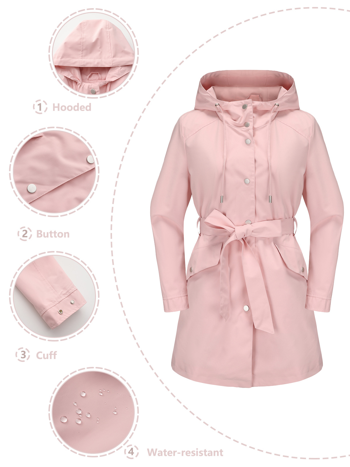 Spring Autumn New Hooded Water - Trench Coat Formal 리뷰 및 가격