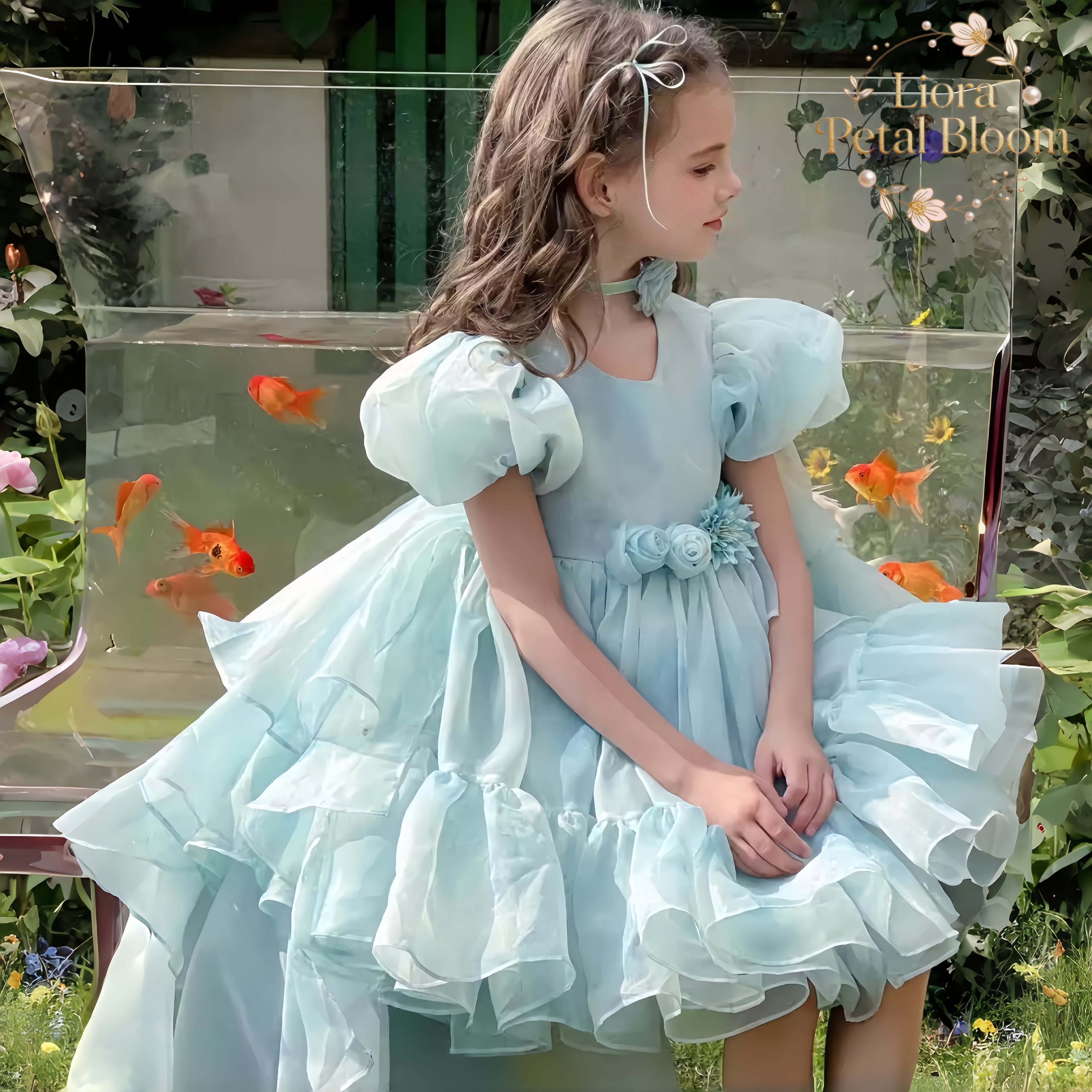Blue Tulle Gown  Girls' Bow Pa - Formal Women'S Wear 리뷰 및 가격